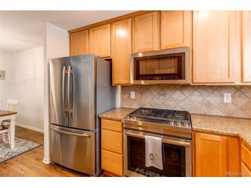 Contemporary kitchen with stainless steel appliances, modern cabinets, and a practical layout for cooking at 546 Lost Valley Pt, Castle Rock, CO 80108