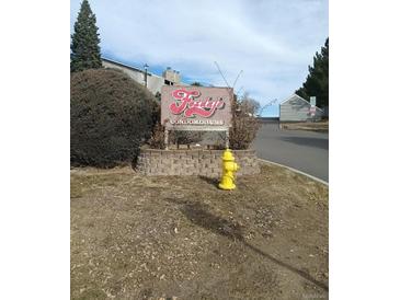 Welcome to Fordale Condominiums; this sign is near the entrance of the complex at 942 S Walden St # 206, Aurora, CO 80017