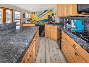 Spacious kitchen with a large countertop and stainless steel appliances at 951 S Fulton St, Aurora, CO 80247