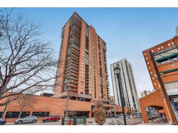 High-rise building exterior, brick facade, city view at 1551 N Larimer St # 2504, Denver, CO 80202