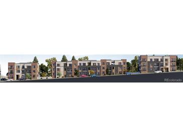 Apartment complex showcasing modern architecture, professional landscaping, and available street parking at 1634 N Sheridan Blvd # 202, Denver, CO 80204
