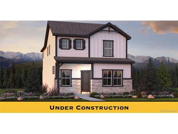 Two story home with dark trim and beautiful mountain views at 814 N Bently St, Watkins, CO 80137