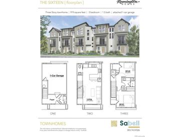 Three-story townhome featuring a 1-car garage and modern architectural design, 2 bedroom and 1.5 bath at 5779 Taft Trl, Arvada, CO 80002