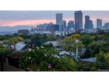 Breathtaking city view featuring the Denver skyline with tree lined streets in the foreground at 1085 N Lafayette St # 704, Denver, CO 80218