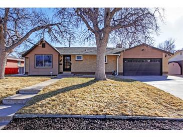 Charming ranch-style home with brick and siding exterior, mature tree, and attached garage at 1376 S Zephyr Ct, Lakewood, CO 80232