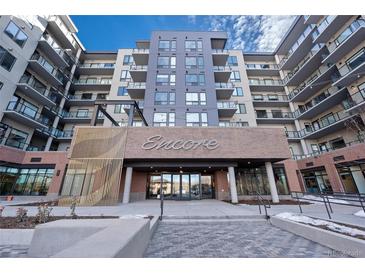 Modern building exterior of the Encore, with main entrance at 20 Wilcox St # 312, Castle Rock, CO 80104