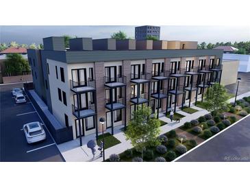 Modern apartments featuring balconies, brick accents, and manicured landscaping at 1642 N Lafayette St # 2, Denver, CO 80218
