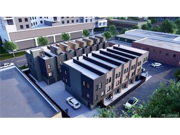Modern townhome exteriors featuring a contemporary design and convenient parking at 1652 N Lafayette St # 2, Denver, CO 80218