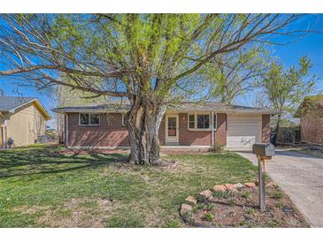 Charming brick home with a well-maintained lawn and mature shade trees in a quiet neighborhood at 1060 S Coffman St, Longmont, CO 80501