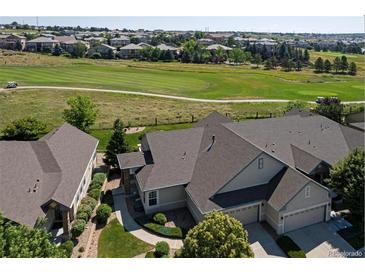 Aerial view of a house on a golf course community at 22263 E Euclid Dr, Aurora, CO 80016