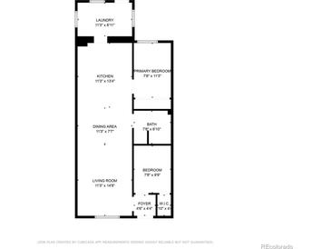Here is the floor plan of the home showing the layout of the living spaces at 328 E Dakota Ave, Denver, CO 80209