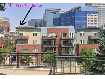 View of a 4th floor penthouse featuring balconies and patios with views at 1438 Little Raven St # 407, Denver, CO 80202