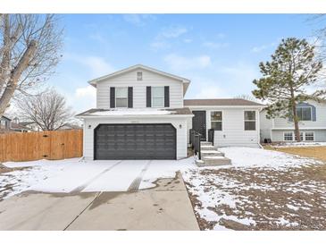 Charming two-story home with well-maintained lawn and attached two-car garage at 16820 Bitterbrush, Parker, CO 80134