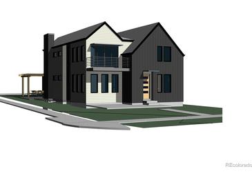 Contemporary home with mixed siding, covered entry and balcony at 2403 Chase St, Edgewater, CO 80214