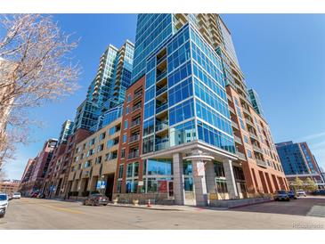 Stunning glass facade and brick accents highlight this residential high-rise in a vibrant urban neighborhood at 1700 Bassett St # 409, Denver, CO 80202