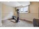 Carpeted exercise room with an elliptical machine next to a large window at 693 Delwood Ct, Highlands Ranch, CO 80126