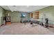 Basement gym with carpeted floor and exercise equipment at 10534 Inspiration Dr, Parker, CO 80138