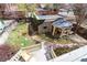 Aerial view of the backyard featuring a gazebo, garden, and brick-paved walkways at 780 N Lafayette St, Denver, CO 80218