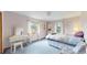 A bedroom features multiple windows, with views of the outdoors, a bed, and a vanity at 2545 N State Highway 67, Sedalia, CO 80135