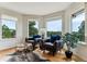 Bright sitting area with large windows, comfortable chairs, and scenic views, ideal for relaxation at 8544 Burning Tree Trl, Franktown, CO 80116