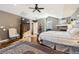 Spacious main bedroom features vaulted ceiling, fireplace, and large windows for natural light at 7273 E Hinsdale Pl, Centennial, CO 80112