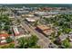 An aerial view of the neighborhood and city shows easy access to local shops and restaurants at 521 Harrison St, Denver, CO 80206