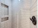 Updated shower with hexagon tile accents at 4737 N Bearlily Way, Castle Rock, CO 80109