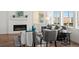 Comfortable living room featuring a fireplace and stylish furniture at 14710 Domino Dr, Parker, CO 80134
