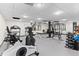 Community gym with a treadmill, stationary bike, weight machines and free weights at 777 N Washington St # 304, Denver, CO 80203