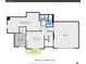 Basement level floor plan featuring a Gathering room, bedroom, garage, laundry and covered patio at 33633 Elk Run, Evergreen, CO 80439