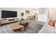 Inviting living room with stylish furniture, a sleek entertainment center, and an open-concept layout at 3164 S Wheeling Way # 101, Aurora, CO 80014