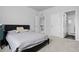 Bright bedroom with a black bed frame, neutral walls, and carpeted floors at 4792 Coltin Trl, Castle Rock, CO 80104