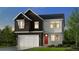 Charming two-story home with a two-car garage and a mix of dark and light siding at 13374 Blue Amber Ct, Parker, CO 80134