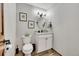 Modern bathroom with granite vanity, updated fixtures, and stylish decor at 6238 W 80Th Pl, Arvada, CO 80003