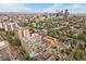 Scenic aerial view of a condo in downtown Denver with a pool and balconies at 800 N Washington St # 706, Denver, CO 80203