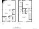 Two-story floor plan, showing living room, kitchen, bedrooms, and bathrooms at 3855 S Monaco St # 170, Denver, CO 80237