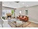 Cozy living room with a decorative fireplace, modern furniture and natural light at 6382 W Byers Pl, Lakewood, CO 80226