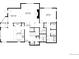 Detailed floor plan showcasing the layout of the home's first floor, including the kitchen, living room, and bedrooms at 4198 Timbervale Dr, Evergreen, CO 80439