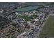 Aerial view showcasing the community layout and proximity to the lake at 580 S Clinton St # 12C, Denver, CO 80247