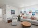 Bright living room with comfortable seating, natural light, and stylish wall art at 1039 Highview Dr, Erie, CO 80516