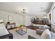 Comfortable living room featuring modern decor, an open layout, and seamless access to the kitchen and dining areas at 9763 Cove Creek Dr, Highlands Ranch, CO 80129