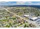 An aerial view showcases a quiet residential neighborhood conveniently located near local shopping and dining at 3485 S Forest St, Denver, CO 80222