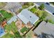 Aerial view of the home showcasing the large backyard and detached garage at 3485 S Forest St, Denver, CO 80222