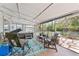 Covered porch featuring a hot tub, outdoor furniture, and backyard access at 3485 S Forest St, Denver, CO 80222