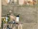 A top-down shot showing a home, pastures, buildings, and horse enclosure of an acreage at 29881 E 128Th Ave, Commerce City, CO 80022