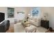 Bright living room with plush white sofa, modern lamps, neutral decor, and large window with natural light at 2660 Timberchase Trl, Highlands Ranch, CO 80126