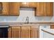 Kitchen features wood cabinets, a sink, and dishwasher at 10401 W Lehigh Ave, Denver, CO 80235