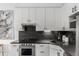 Modern kitchen featuring light cabinetry, dark countertops, and stainless steel appliances at 720 16Th St # 311, Denver, CO 80202