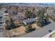 Overhead shot of house featuring a big yard and mature trees with views of the neighborhood at 2605 Crabapple Ct, Golden, CO 80401