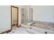 Primary bathroom featuring large shower and separate soaking tub at 20596 E Shefield Ct, Parker, CO 80138